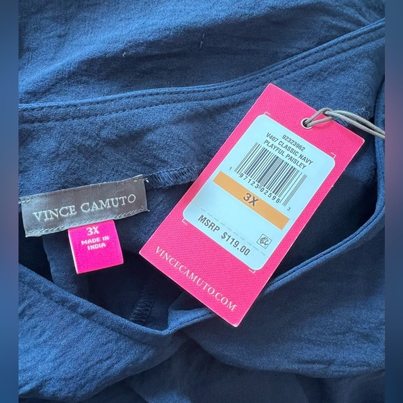 NWT Vince Camuto Classic Navy Tie Front Sleeveless Wide Leg Jumpsuit 3X - Picture 15 of 16